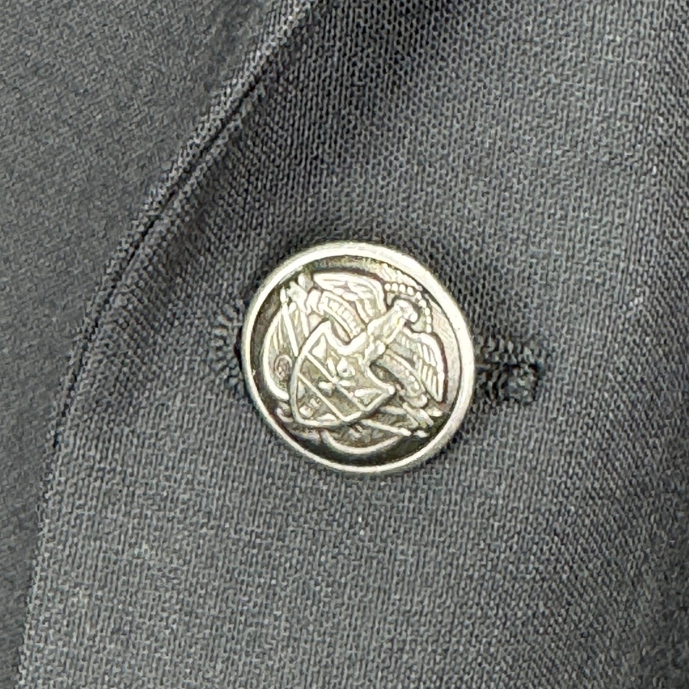RALPH Ralph Lauren Blazer Sport Coat Men 48R Black Silver Buttons Wool Stretch - Picture 7 of 12